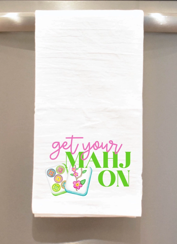 Get Your Mahjong On Tea Towel