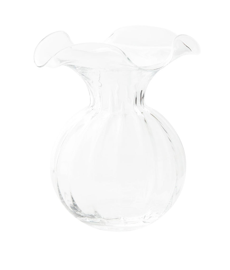 Vietri Hibisus Large Clear Fluted Vase