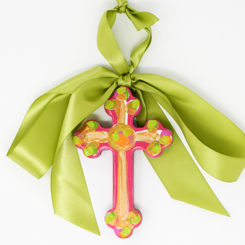 Hot Pink Wooden Cross